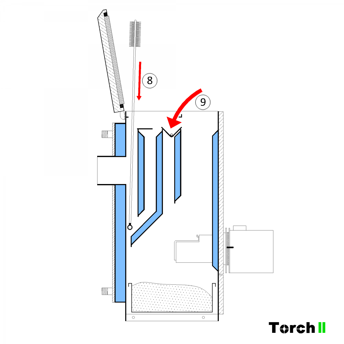 Почистване на пелетен котел Torch II - стъпка 9